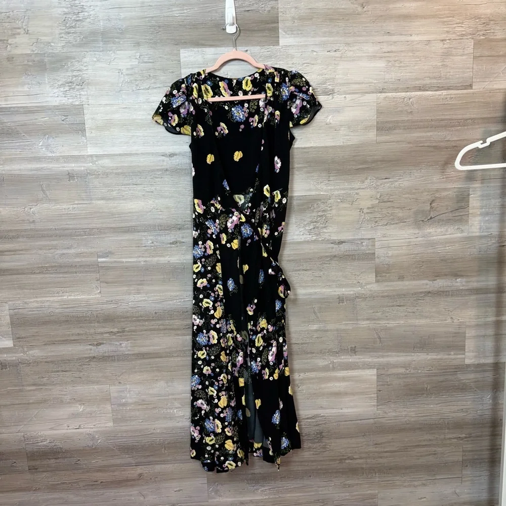 Free People Boho Floral Wrap Maxi Dress | Tulip Sleeves | XS